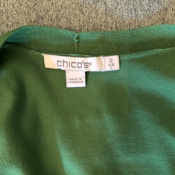 Chico’s Spun Rayon Cardigan Size L ( Chico’s Size 2) Verdant Green - Picture 6 of 8